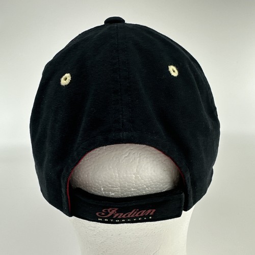 Gorra Indian Motocicleta Gorra Correa Trasera Negra Bicicleta Motociclista Talla Única Ajustable - Imagen 3 de 8