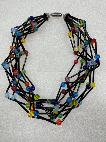 Atemberaubende Marina e Susanna VERSENDETE Murano mehrfarbige Glas Halskette - Verkauf wie abgebildet - Bild 2 von 15