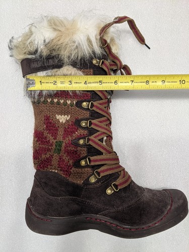 Muk Luks halbhohe flauschige Damenstiefel Größe 7 Strick MukLuks Gwen Thinsulate groß - Bild 13 von 16