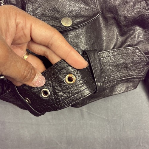Vintage Wilsons Leather Moto Biker Cropped Jacket Womens Medium Thinsulate Black - Bild 11 von 21