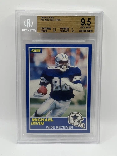 MICHAEL IRVIN 1989 SCORE RC ROOKIE BGS 9.5 GEM MINT DALLAS COWBOYS HOF