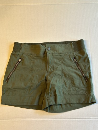 Athleta Hiking Shorts - Trekkie North Olive Green Cuffed Shorts Size 4 - Picture 2 of 11