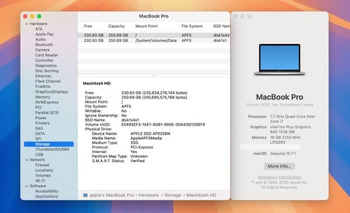 Apple MacBook Pro 13" 2020 A2289 1.7GHz Intel i7 16GB RAM 256GB SSD • Very Good - Picture 8 of 8