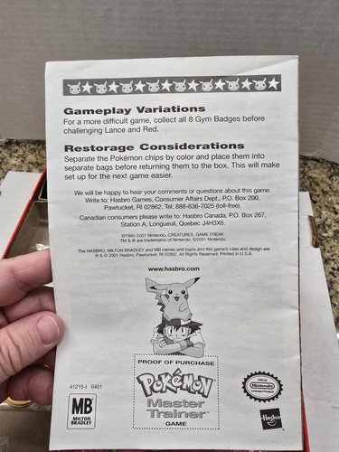 Pokemon Master Trainer 2001 Board Game Red Box Rare HTF Near Complete Read Below - Picture 20 of 21