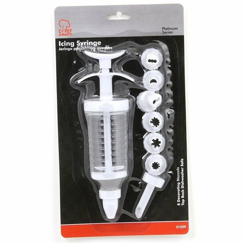 Siringa per glassa per dessert/torte artigianale chef con 8 punte per ugelli decorativi - Foto 2 di 3