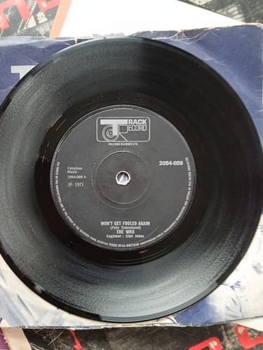 The Who Won't Get Fooled Again 7" Rock Vinyl Record (1971) Track Record Polydor - Picture 2 of 3