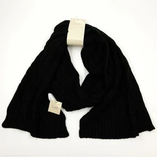 14th & Union Unisex Black Textured Knit Casual Warm Scarf
