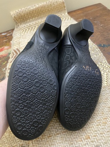 SAS Isabel Mary Jane Black Leather Snake Comfort Tripad Low Heel Shoes 10.5 WW - Picture 7 of 7