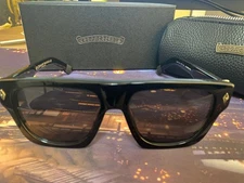 Chrome Hearts Cross Unisex Rectangular Black Square Frame Sunglasses 57-17-145