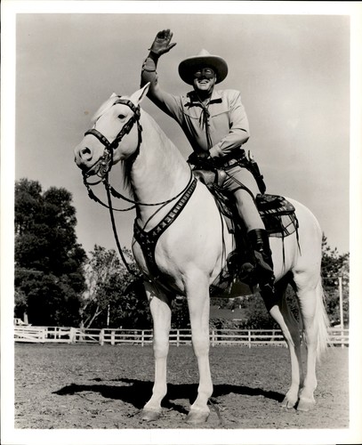 RL85B Original Photo CLAYTON MOORE ON HORSE SILVER 1949-57 "THE LONE RANGER"