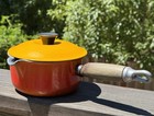 Vintage Mismatched Le Creuset? #14 Sauce Pan w/ Wood Handle & Lid READ