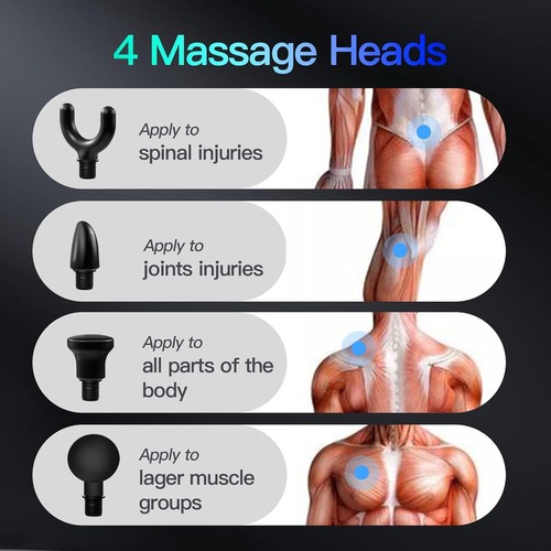 Magnetic Charging Fascia Gun, mini deep Tissue Muscle Massage Gun, with 4 Silico - Picture 7 of 9