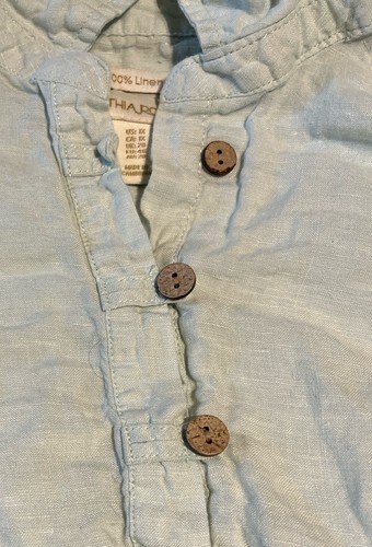 Cynthia Rowley Linen Top 1X Seafoam Green Coastal Grandmacore Beach Old Money - Picture 4 of 10