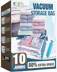 10 Jumbo Space Saver Vacuum Seal Bags, Space Bags,Vacuum Sealer Bags for Clothes