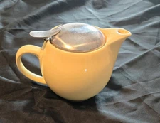 Vintage ZERO JAPAN UNIVERSAL Personal Size Ceramic Teapot w/ Stainless Steel Lid