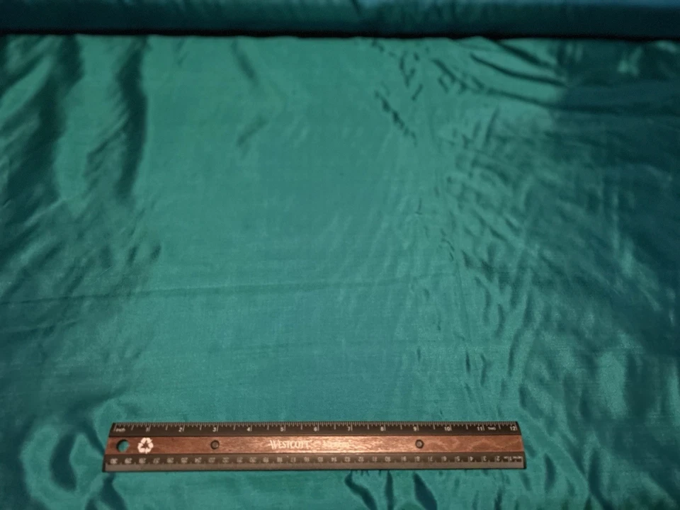 Peacock 100% Silk Light Weight Satin, Ribbed Crepe Backed ~16mm, 44"W(TS-7162) - Image 3 of 4