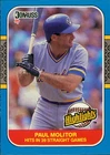 1987 Donruss - Highlights Set - Paul Molitor #29 - 39 Game Hitting Streak