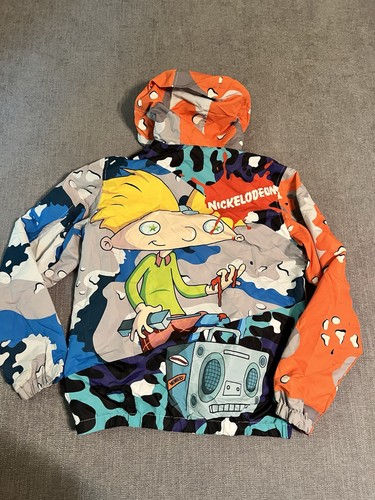 Chaqueta cortavientos con capucha Members Only X Nickelodeon Hey Arnold cremallera completa talla S - Imagen 9 de 14