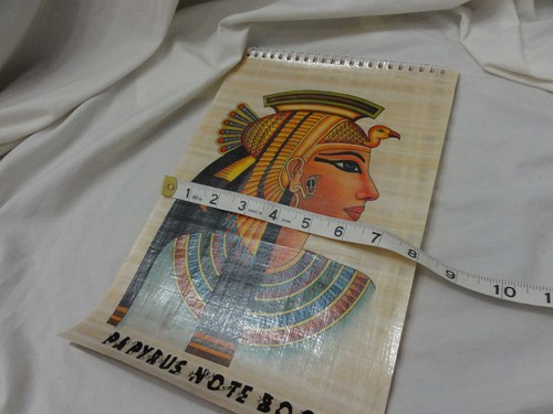 12 Sheet Papyrus Note Book ~ Spiral Bound ~ Cleopatra ~ 8 x 12" - Picture 7 of 8