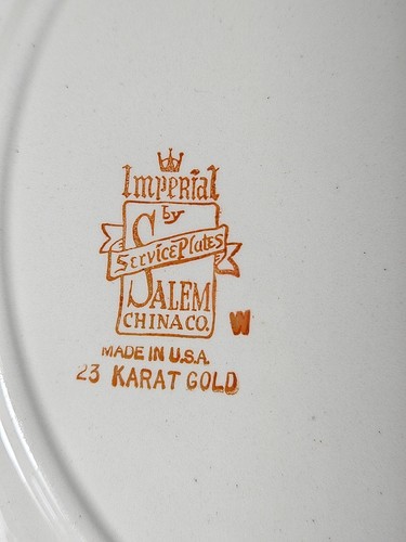 Vintage Imperial Salem China La Mode Fashion Illistration Plate 10.75 in 23k - Picture 3 of 6
