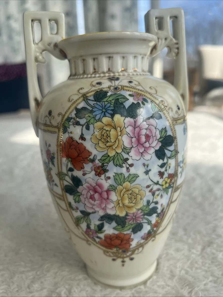 陶瓷象牙色日本古董花瓶| eBay