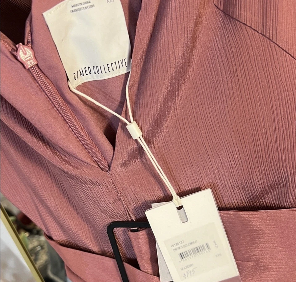 Pantalones Palazzo C/MEO COLLECTIVE Malva Sin Mangas Mameluco con Cinturón Nuevo con Etiquetas Talla XXS Foto 2 de 4