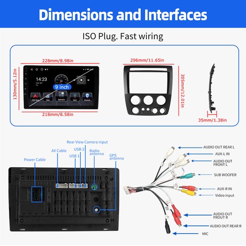 For 2005-2010 Hummer H3 9" Android 15 4+64G Carplay Stereo Radio GPS Navi +CAM - Picture 10 of 12