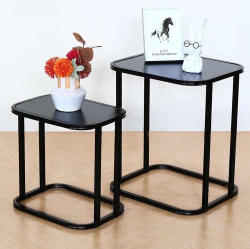 Nesting Coffee Tables Set of 2 Rectangular Sofa Side Tables for Living Room New - Picture 5 of 15