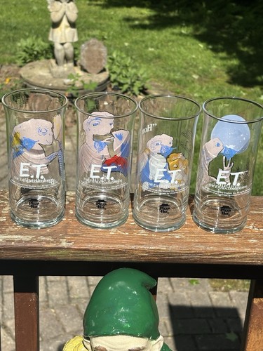 Vintage 1982 E.T. Phone Home Glass Pizza Hut LImited Edition Lot of 4 Different - Picture 8 of 17