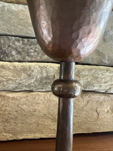 ATQ. PAIR of WEDDING HAND HAMMERED SOLID COPPER GOBLETS CHALICES Made in GERMANY - Picture 20 of 20