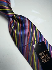 NWT VERSE 9 MULTI COLOR GEOMETRIC STYLE PRINT SILK DESIGNS NECK TIE & HANKY