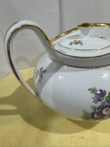 Tetera de diseño floral Meissen pintada a mano del siglo XIX. Raro. - Imagen 7 de 12