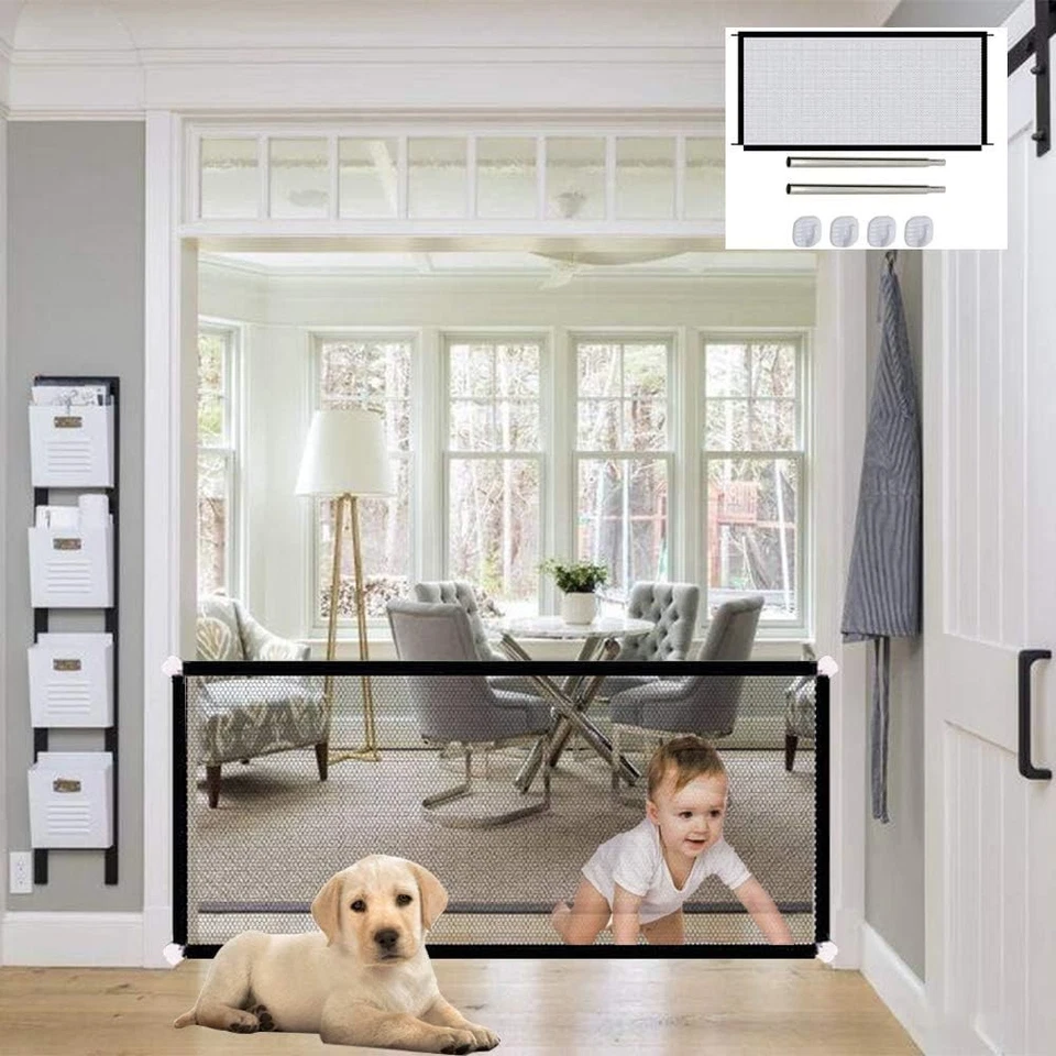 Hunde-Türschutzgitter - Stabil und Faltbar für Kinder und Haustiere 110x72cm - Bild 3 von 4