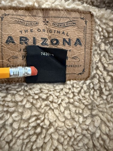 Vintage Arizona Medium Sherpa Blue Denim Jean Jacket - Picture 6 of 8