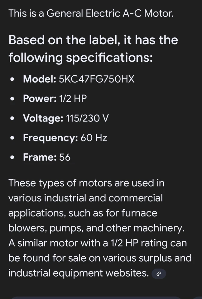 General Electric 1. 1/2 Hp Electric Motor - Image 3 of 3
