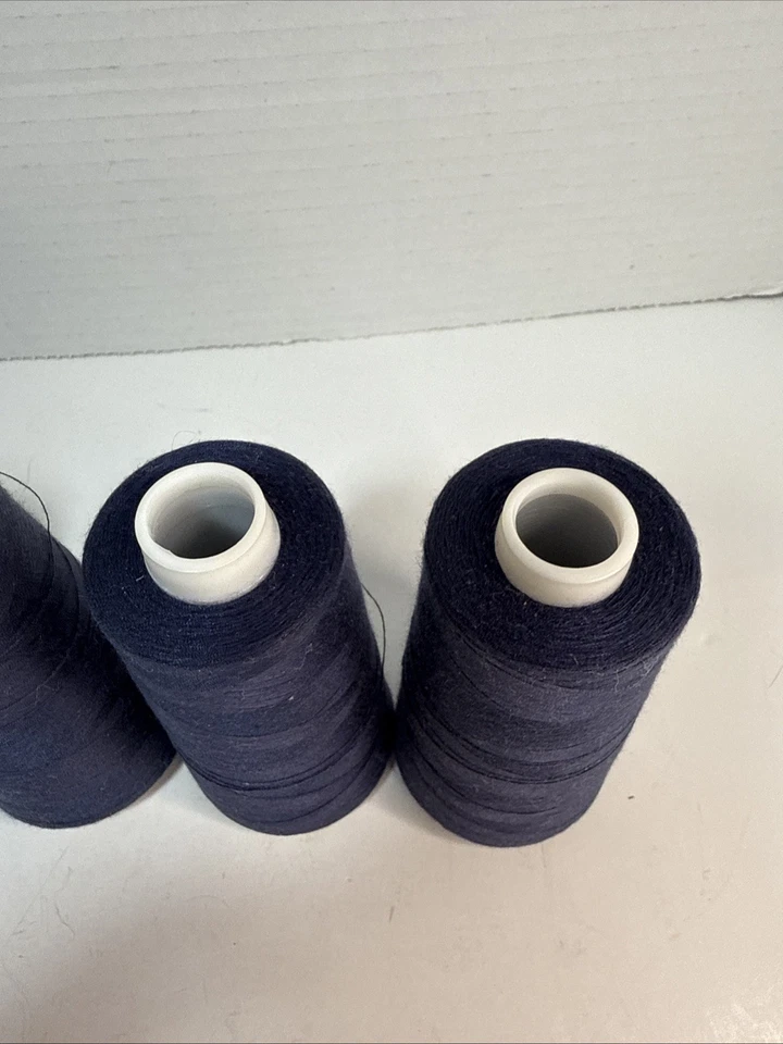 4 Talon SureLock Overlock Navy Blue Thread 100% Spun Polyester 3000 Yds Each - Image 4 of 4