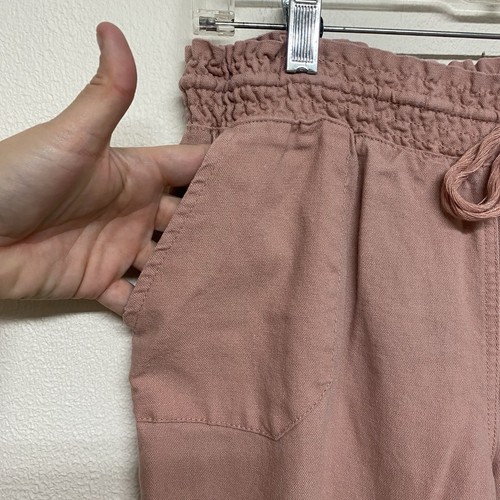 Simply Blessed Damen Größe M Rosa Hose Leinen Kordelzug Gummibund Taschen - Bild 2 von 7