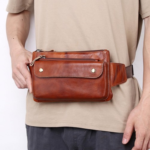 Genuine Leather Sling Bag Backpack for Men Women Chest Shoulder Satchel Cross... - Picture 2 of 7