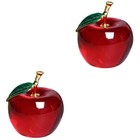 2pcs Crystal Apples Ornament Decorative Apples Decor Artificial Craft Supply