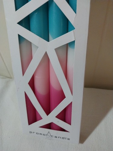 Promol Candle Taper Dinner Candles 10-inch / Set Of 4 Pink-Bleu - Picture 2 of 7