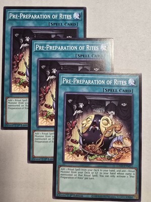 3x Pre-Preparation of Rites 1st Edition Common L26D-ENM11 Yu-Gi-Oh!
