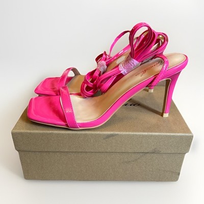 New GenShou Strappy Lace Up Gladiator Hot Pink Party Stiletto Heels Size 8.5