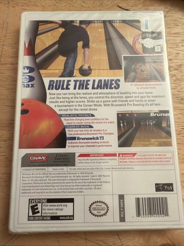 Brunswick Pro Bowling (Nintendo Wii, 2007) ¡NUEVO SELLADO! - Imagen 2 de 3