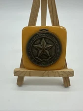 Vintage 1936 Butterscotch Bakelite Powder Compact Star Long