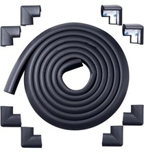 ARINBEB 12.5ft Black Foam Furniture Edge And 8Pcs Black Foam Corner Guards NEW