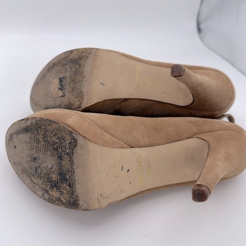Aldo - women’s Tan Suede platform stiletto heel ankle strap pumps shoes 8 / 38.5 - Picture 5 of 8