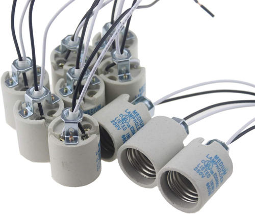 5 Stück Keramik Standard Medimun Schraubsockel Fassung E26 E27 Lampenhalter mit Draht f - Bild 5 von 12