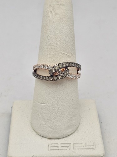Hermoso anillo de diamantes y espresso de oro rosa de 14 K EFFY, 0,85 TCW tamaño 7,25 #0486 - Imagen 1 de 12