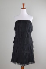 ANN TAYLOR NWT $129 Strapless Tiered Fringe Structured Cocktail Dress Size 2