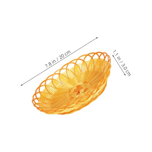 10pcs Woven Bread Basket: Plastic Wicker Fruit Baskets - Imitation Rattan Food - Picture 12 of 12
